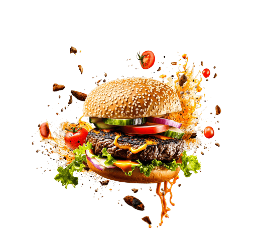 Fresh beef burger on promotion
